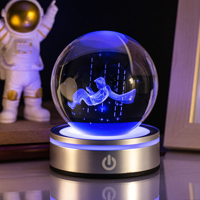 Creative 3D Inner Carving Luminous Crystal Ball Colorful Gradient Small Night Lamp Home Decorations Gifts Selection - TrendyPrime