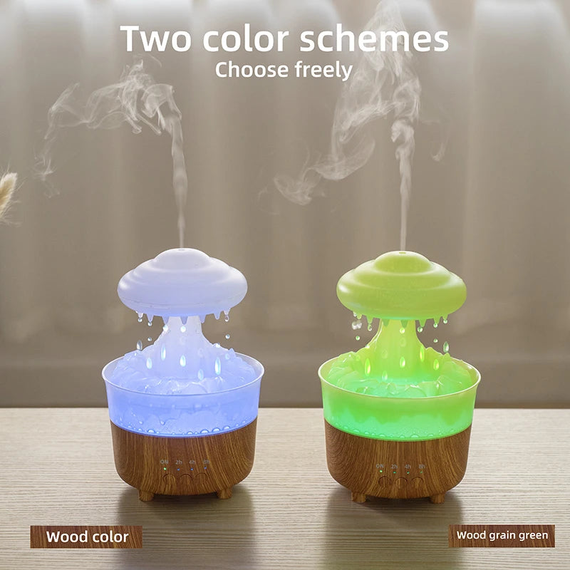 Rain Cloud Night Light Humidifier With Raining Water Drop Sound And 7 Color Led Light Essential Oil Diffuser Aromatherapy - TrendyPrime