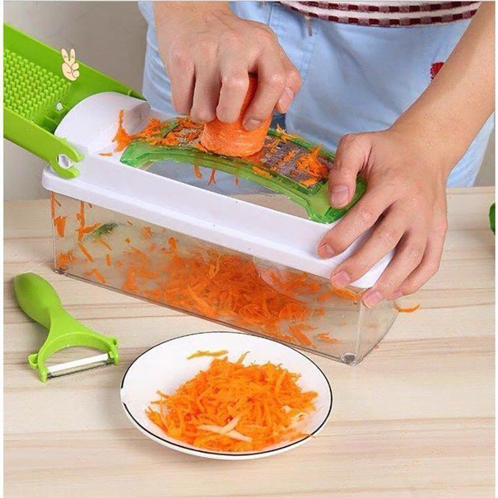 12pcs Multifunctional Vegetable Chopper Handle Food Grate Food Chopper Vegetable Slicer Dicer Cut Kitchen Gadgets - TrendyPrime