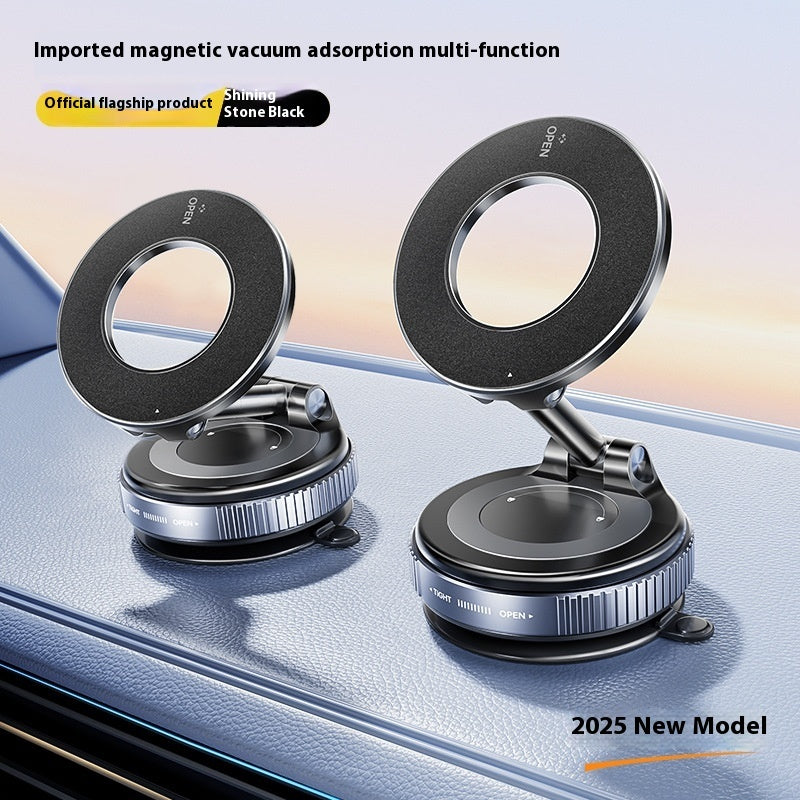 Magnetic Phone Holder With Vacuum Suction Foldable Adjustable Car Mount Magnetic Bracket Suction Nonslip For Busy Commuters - TrendyPrime