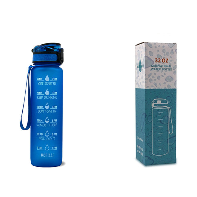 1L Tritan Water Bottle With Time Marker Bounce Cover Motivational Water Bottle Cycling Leakproof Cup For Sports Fitness Bottles - TrendyPrime