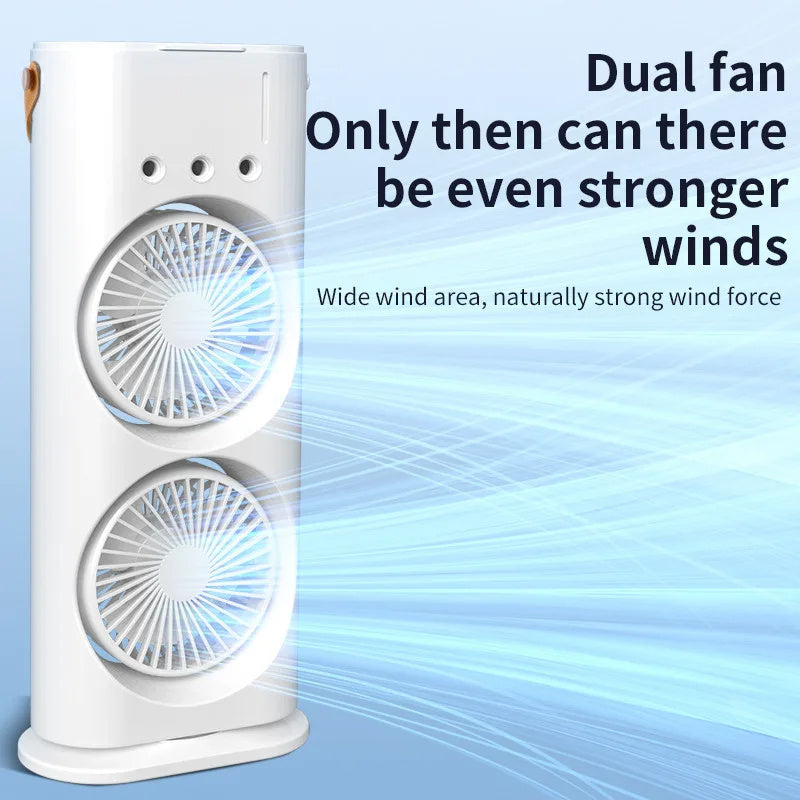 Double-ended Spray Fan Portable Humidifier Fan Air Conditioner Household Small Air Cooler Hydrocooling Portable Air Adjustment - TrendyPrime