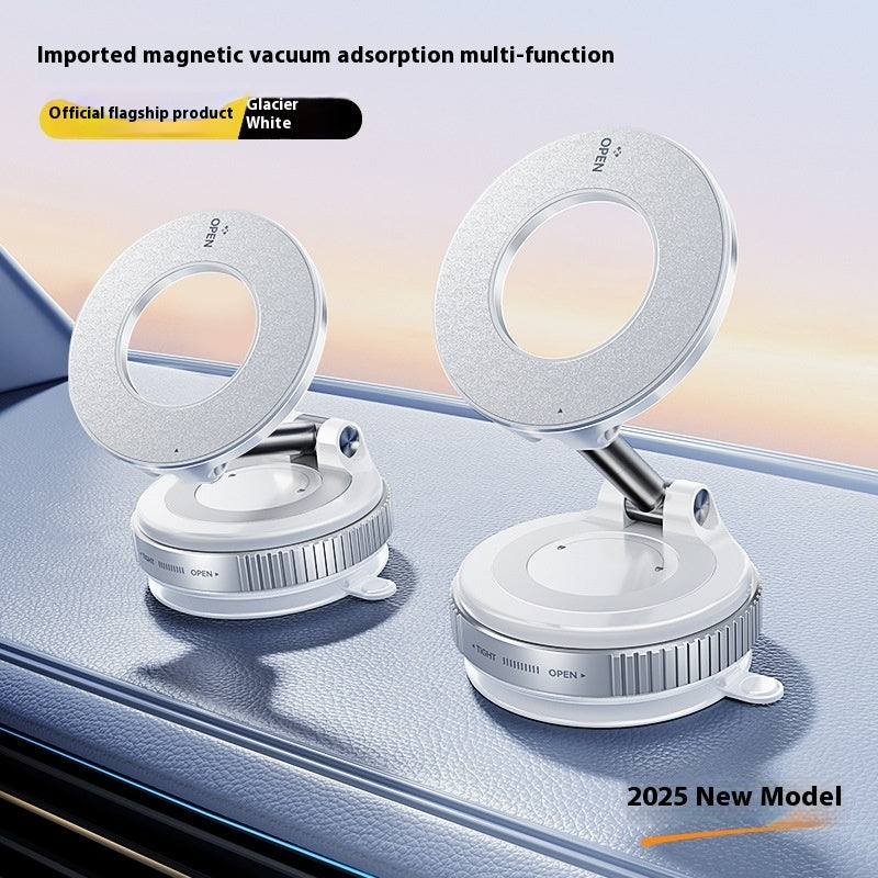 Magnetic Phone Holder With Vacuum Suction Foldable Adjustable Car Mount Magnetic Bracket Suction Nonslip For Busy Commuters - TrendyPrime