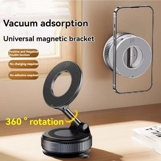 Magnetic Phone Holder With Vacuum Suction Foldable Adjustable Car Mount Magnetic Bracket Suction Nonslip For Busy Commuters - TrendyPrime