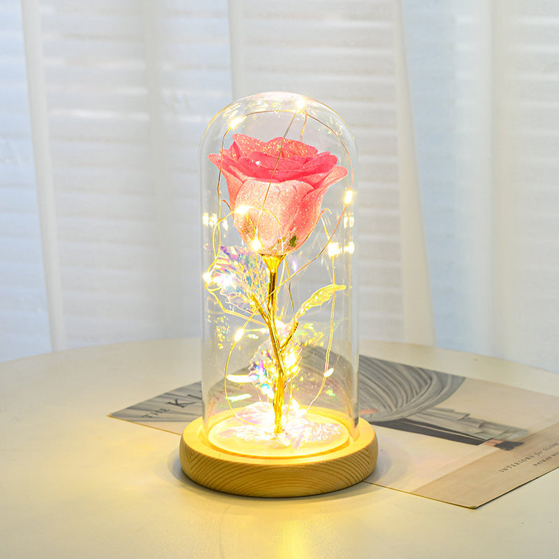 Valentines Day Gift  For Girlfriend Eternal Rose Flowers LED Light In Glass Cover Day Wedding Decoration Favors Mother Day Female Gift  Gift - TrendyPrime
