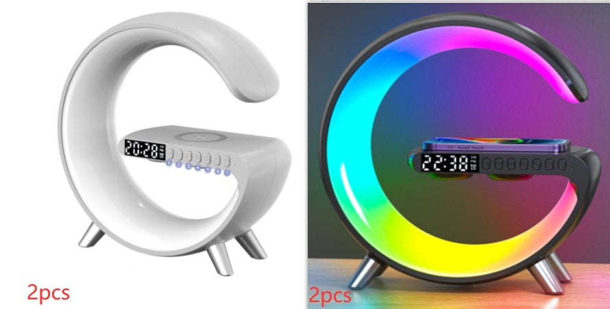 New Intelligent G Shaped LED Lamp Bluetooth Speake Wireless Charger Atmosphere Lamp App Control For Bedroom Home Decor - TrendyPrime