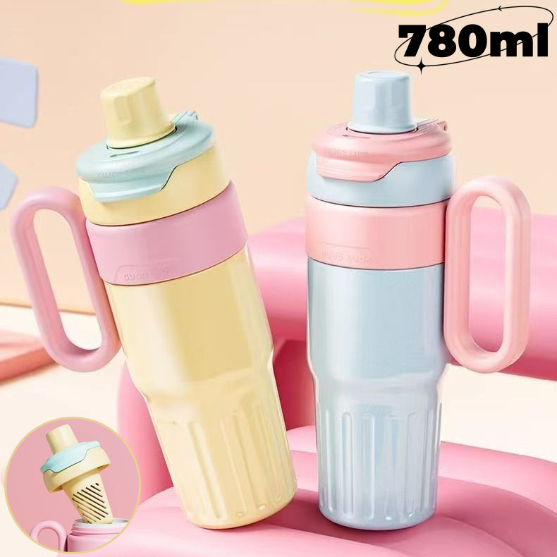 780ml Gradient Double Drink Thermal Cup Stainless Steel With Lid Coffee Cup Thermos Large Capacity Straw Cup For Male And Female - TrendyPrime