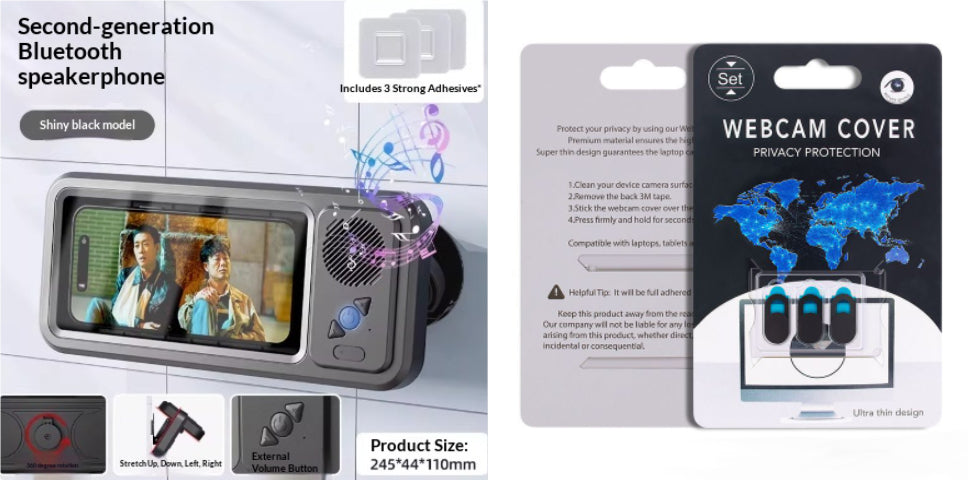 Bathroom Waterproof Mobile Phone Box Bluetooth Speaker Audio Bath TV Stand Mobile Phone Holder 360 Degree Rotation Touch Screen - TrendyPrime