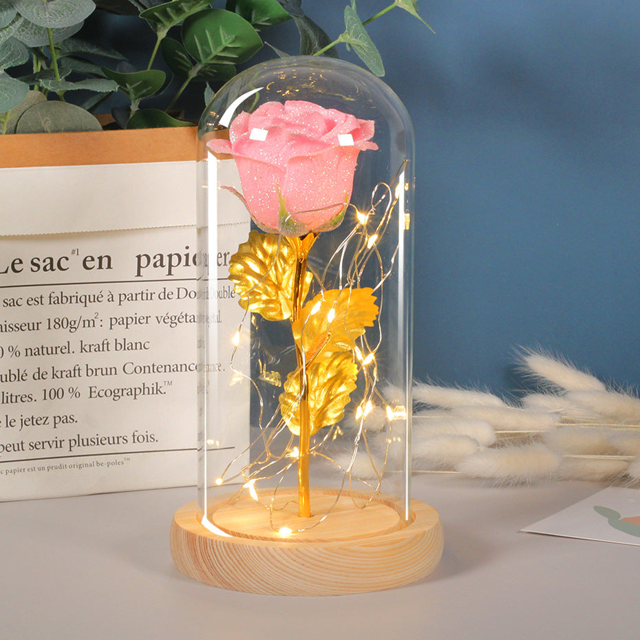 Valentines Day Gift  For Girlfriend Eternal Rose Flowers LED Light In Glass Cover Day Wedding Decoration Favors Mother Day Female Gift  Gift - TrendyPrime