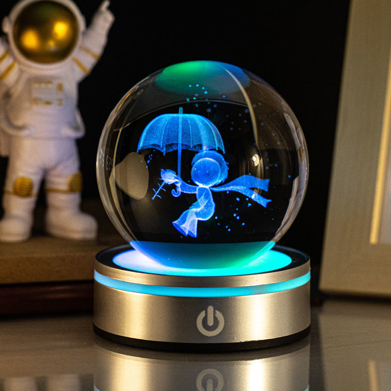 Creative 3D Inner Carving Luminous Crystal Ball Colorful Gradient Small Night Lamp Home Decorations Gifts Selection - TrendyPrime