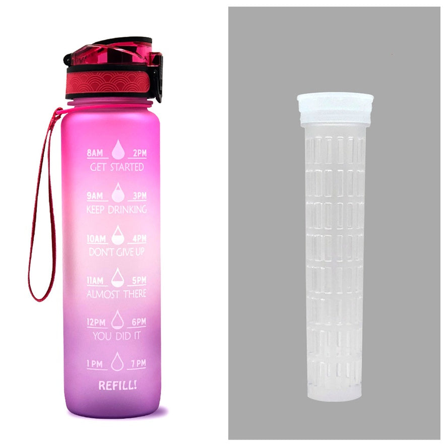 1L Tritan Water Bottle With Time Marker Bounce Cover Motivational Water Bottle Cycling Leakproof Cup For Sports Fitness Bottles - TrendyPrime