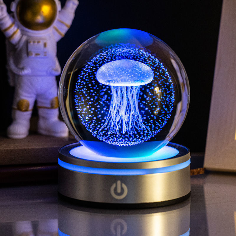 Creative 3D Inner Carving Luminous Crystal Ball Colorful Gradient Small Night Lamp Home Decorations Gifts Selection - TrendyPrime