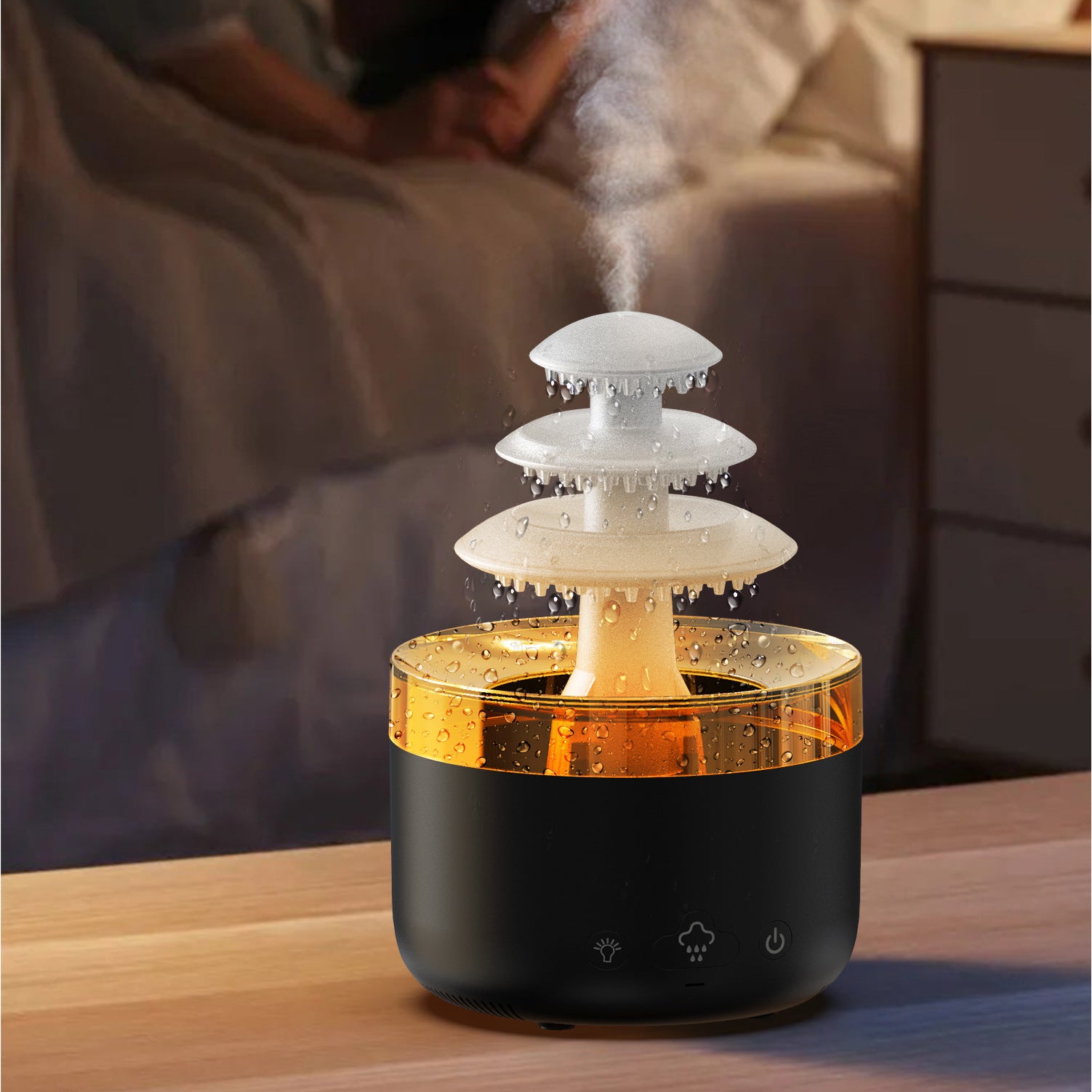 New Cloud Rain Air Humidifier Essential Oil Aromatherapy Diffuser USB Mute Mist Air Humidifier With Colorful Light - TrendyPrime