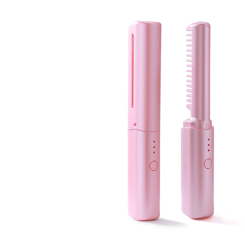 Professional Wireless Hair Straightener Curler Comb Fast Heating Negative Ion Straightening Curling Brush Hair Styling Tools - TrendyPrime