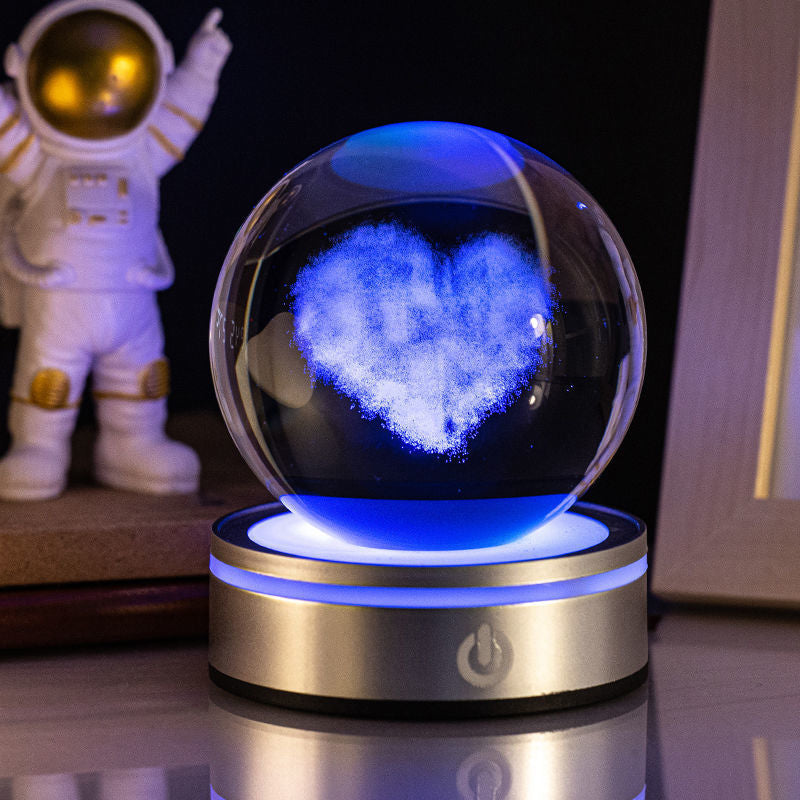 Creative 3D Inner Carving Luminous Crystal Ball Colorful Gradient Small Night Lamp Home Decorations Gifts Selection - TrendyPrime