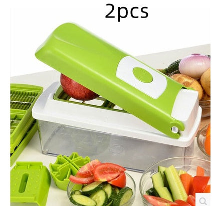 12pcs Multifunctional Vegetable Chopper Handle Food Grate Food Chopper Vegetable Slicer Dicer Cut Kitchen Gadgets - TrendyPrime